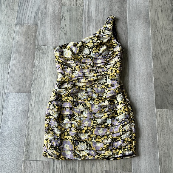 Zara NWT one shoulder mini dress size small B7 - Picture 3 of 15